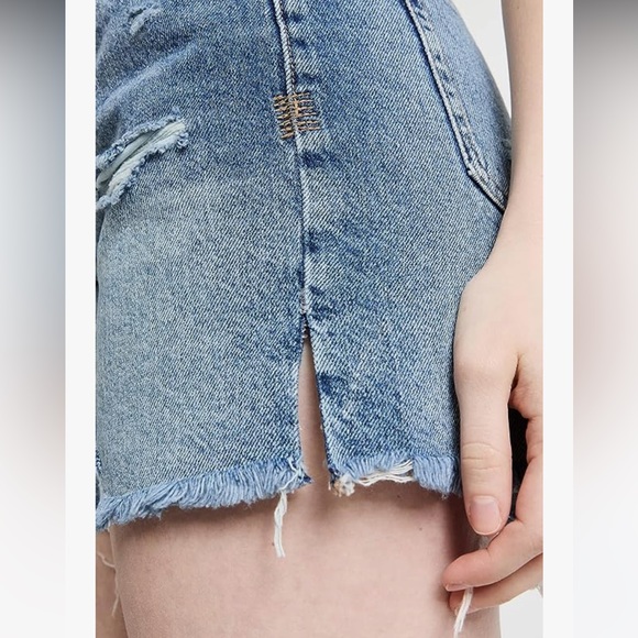 Free People • We The Free • Makai Distressed Denim Cutoff Button Fly Shorts - Picture 4 of 10